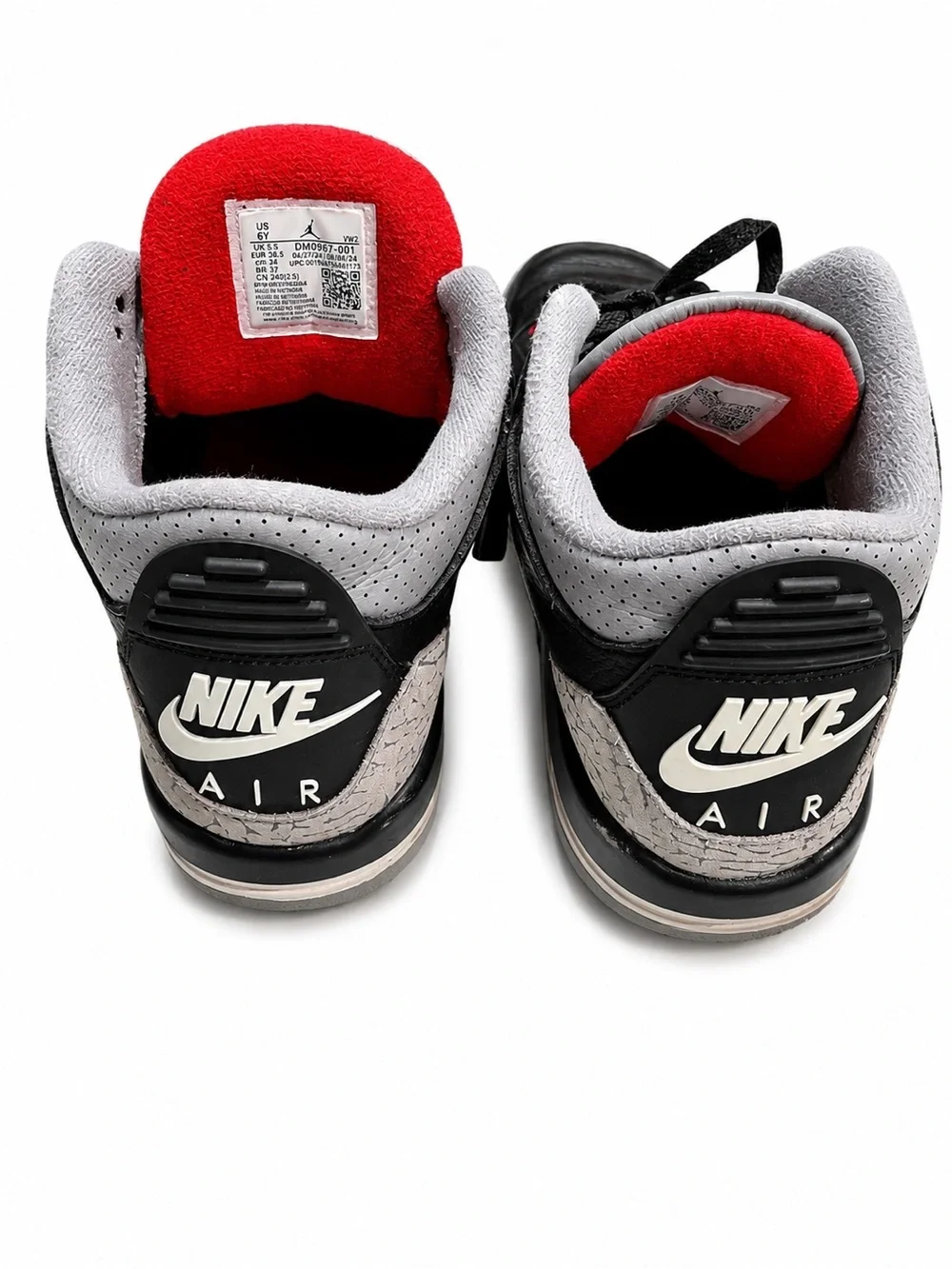Jordan Black/Gray/Red Retro Basketball Sneakers